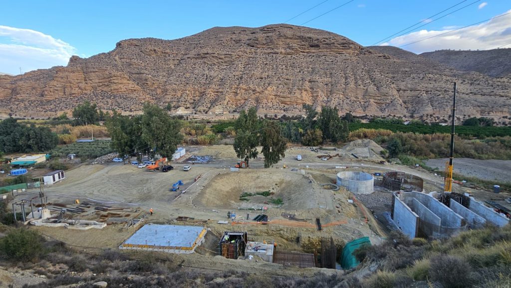 Avanzan a buen ritmo las obras de la EDAR de Alhama (Almería)