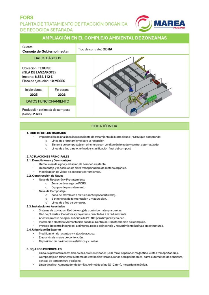 MAREA construirá la nueva planta de compostaje del Complejo Ambiental de Zonzamas en Lanzarote